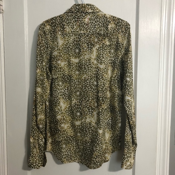 Vintage Red Psychedelic Brown Shirt Medium - Picture 2 of 7